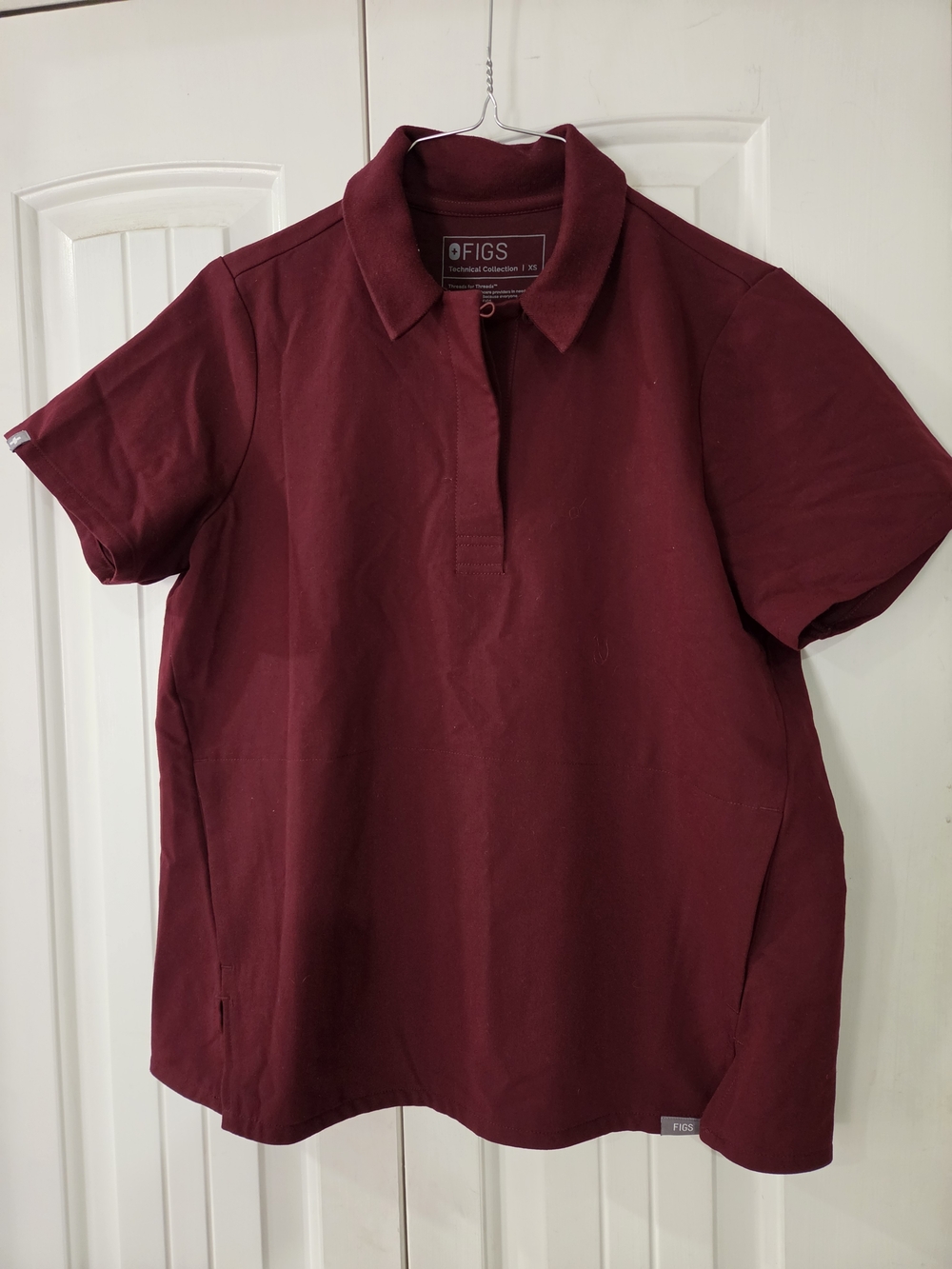 FIGS Technical Collection Top in Burgundy